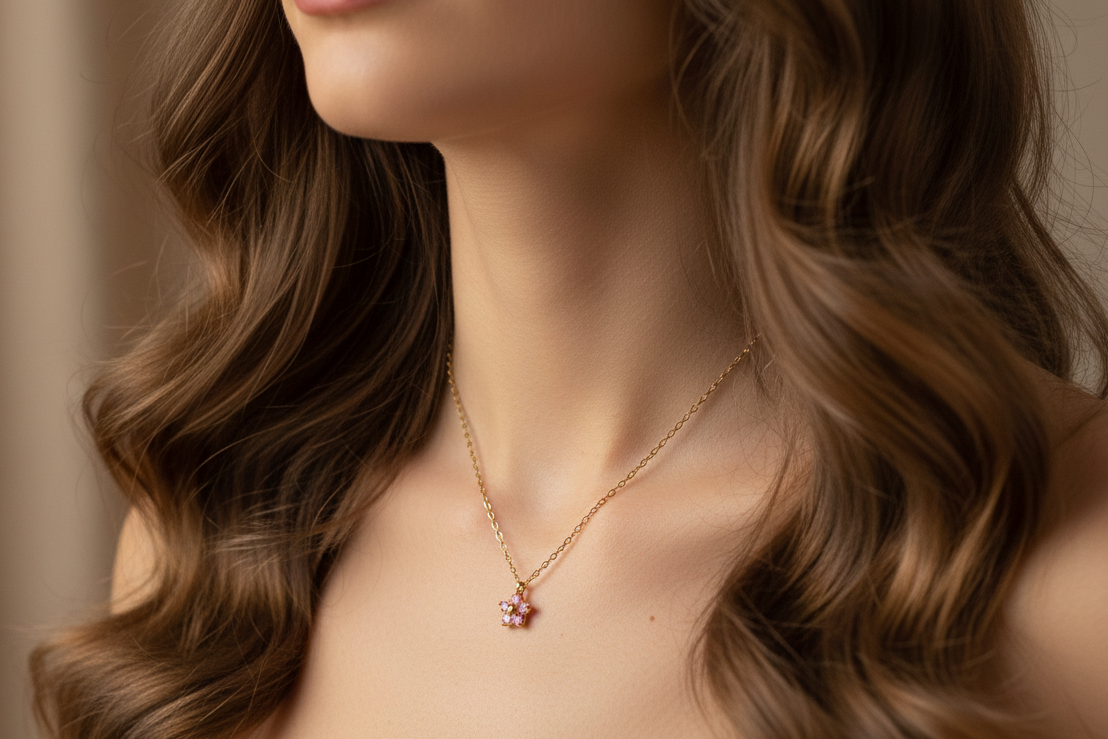 Pink Ava necklace.