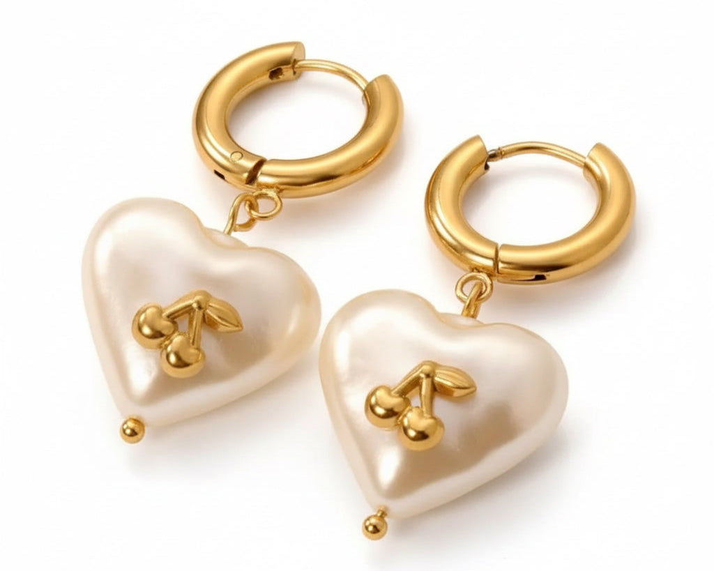 Cherry pearl earrings